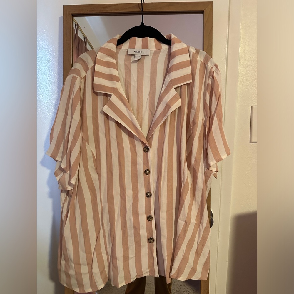 Striped Blouse Pink and White
